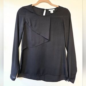 Bar III Long-Sleeve Ruffle Front Top